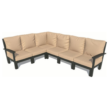 Bespoke 6-Piece Sectional Sofa Set, Driftwood/Black
