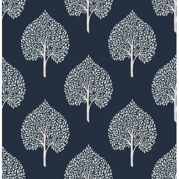 Grove Blue Tree Wallpaper, Sample