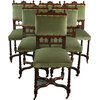 Consigned Set 6 Antique Dining Chairs 1900  Flemish