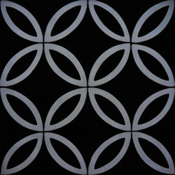 Moroccan Mosaic and Tile House - Amlo Handmade Cement Tile, Black/Gray, Sample - Tile