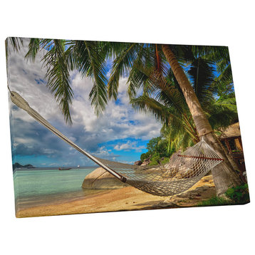 Serene Landscapes "Hammock on the Beach" Gallery Wrapped Canvas Wall Art