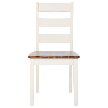 Safavieh Silio Ladder Back Dining Chair, White/Natural