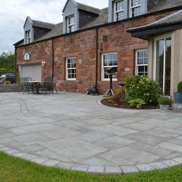 Grey Sandstone Patio with Inset Path