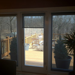 Hunter Douglas Design Screen Solar Shades on French Door - Roller Shades
