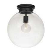 Portland 1-Light Black Semi-Flush Mount Ceiling Light