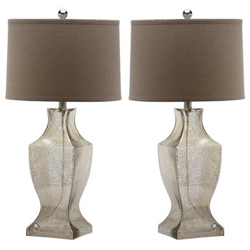 Glass Bottom Lamp ZMT-LIT4156D (Set of 2) - Antique Silver/Wheat Shade