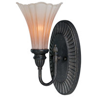 Bathroom Vanity 1 Light Fixtures With Walnut Patina Steel Candelabra 6" 60 Watt