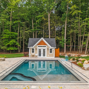 Simsbury, CT Rectangular Pool with Landscaper Clarke Landscapes