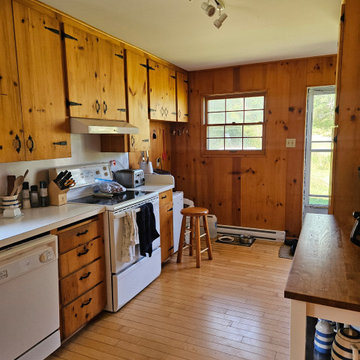 Ocean front home before outdated kitchen