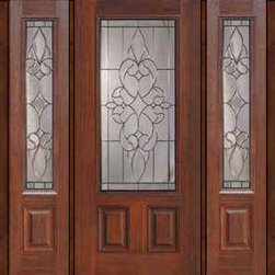 Prehung Side lights Door 80 Fiberglass Courtlandt 3/4 Lite Glass - Front Doors