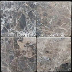 TM4-38- MARBLE TILE EMPERADOR DARK 4X4 TUMBLED - Mosaic Tile
