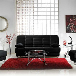 Vegas Rainbow Black Convertible Living Room Sofa Set - $1198.53 - Living Room Furniture Sets