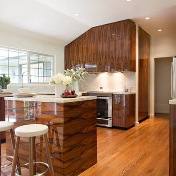 Polished High-Gloss Santos Rosewood Kitchen