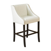Filton Quilted Leather Counter Stool, Ivory