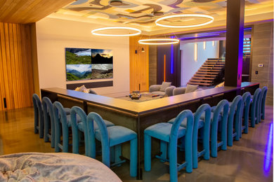 Home theater - contemporary home theater idea in Denver