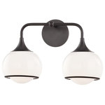 Hudson Valley Lighting - Reese 2-Light Wall Sconce, Old Bronze - With a shade encompassing another shade within it, Reese spins a glossy beauty. The metal rim on the outer shade and the peeking-out inner shade are a couple details contributing to its elegance.