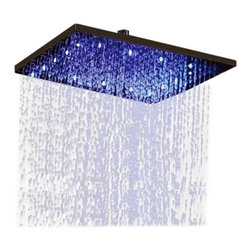 8" Oil Rubbed Bronze Sqaure Color Changing LED Rain Shower Head - Showerheads And Body Sprays
