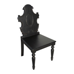 noir - Antique-Style Black Carved Chair - Armchairs And Accent Chairs