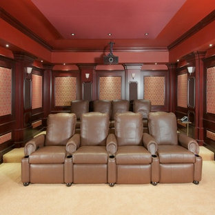 Photo of a traditional home cinema in New York.