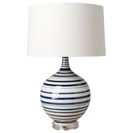 Tideline 1 Light Table Lamp, Navy/White