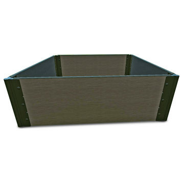 Tool-Free Weathered Wood Raised Garden Bed 4'x4'x16.5" 1" profile
