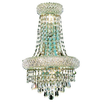 Primo Wall Sconce With Neck, Chrome, Royal Cut Crystals