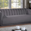Dixie Velvet Upholstered Sofa, Gray