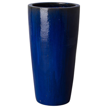 Round Tall Planter Large, Blue 18.5X36"H