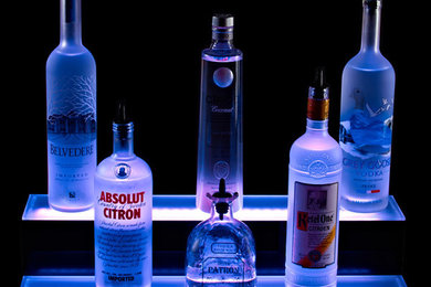 36" Led Lighted 2 Tier Liquor Bar Bottle Shelf Display