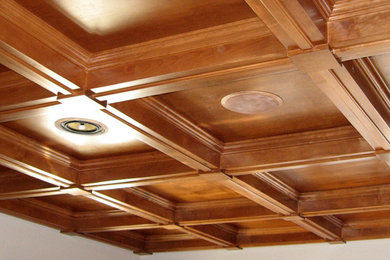 Trim Work, Coffered Ceiling and Stairs & Railing