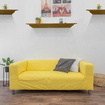 Living Room Ideas | Shelves | Wood Floors | Moulding | Inspiration