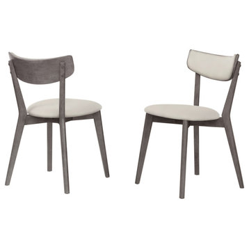 Curved Back Gray Dining Chair, Set of 2