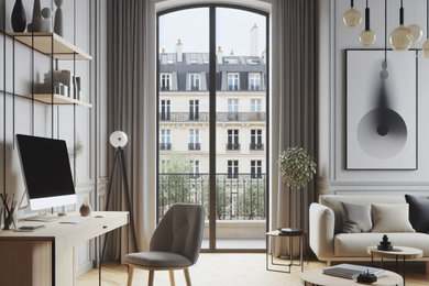 Plan 3D - Bureau minimaliste moderne - Paris