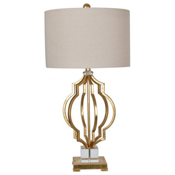 Parisian 1 Light Table Lamp, Gold Leaf