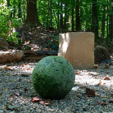 Stone sphere and seating stone
