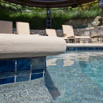 Steel Blue Iridescent Waterline Pool
