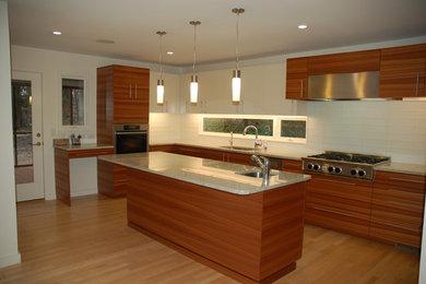 Example of a minimalist kitchen design in Raleigh