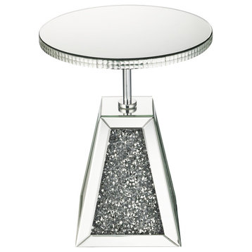 Noralie Side Table, Mirrored and Faux Diamonds