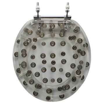 Trimmer Decorative Toilet Seat With Replica Coins