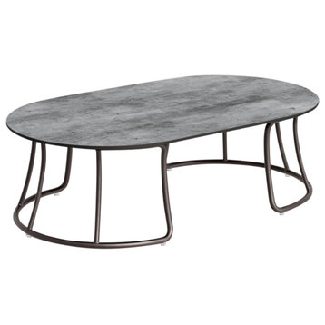 Malti Coffee Table, Skyline HPL Top, Carbon Powder-Coated Aluminum Frame