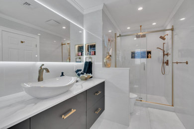 Inspiration for a modern bathroom remodel in Other