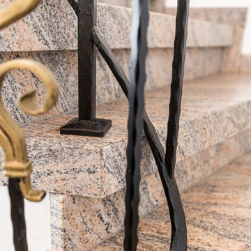 60er Jahre Steintreppenhaus mit dünnen Steinstufen modernisieren