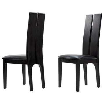 Modrest Maxi Oak Chairs, Set of 2, Black