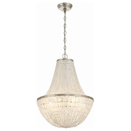 Crystorama BRI-3006-SA 6 Light Chandelier in Antique Silver