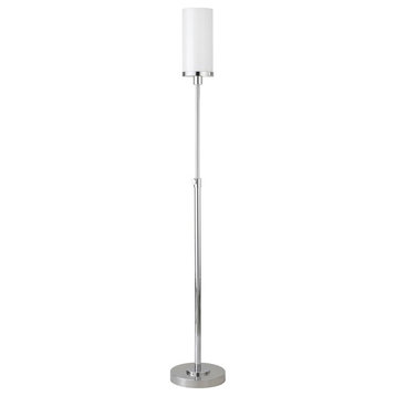 Frieda 66 Tall Floor Lamp with Glass Shade in Polished Nickel/White Milk