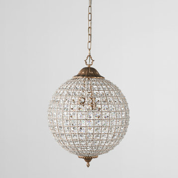 Allesandria 3-Light Crystal Chandelier Medium by Kosas Home