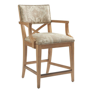 Sutherland Upholstered Counter Stool Mediterranean Bar Stools And Counter Stools by Homesquare Houzz