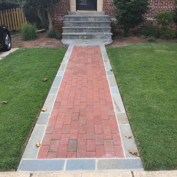 Flagstone Walkway in Bethesda, Custom Border Design & Diamond Pattern