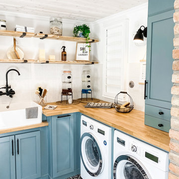 Waschküche in Landhausstil mit IKEA Möbel