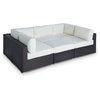 Outdoor Wicker Furniture Sofa Sectional 6-Piece Resin Couch Set
